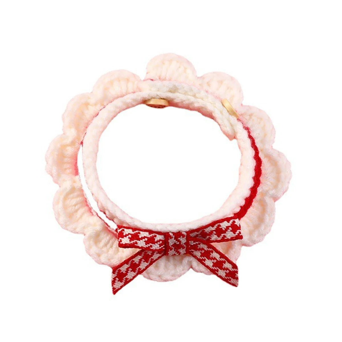 Cute Bow-knot Hand-knitted Saliva Towel Kitten Cat Puppy Adjustable Collar Pet Decorative Dog Cat Collar Pet dog Accessories