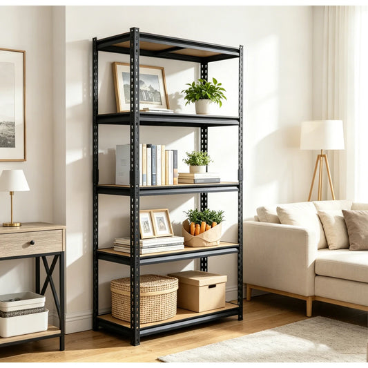 5-Tier Heavy Duty Garage Storage Shelving Unit 71"H×35.5"W×15.8"D Total 2000LBS Load Adjustable Layer MDF Metal Rack Tool-Free Quick Assembly
