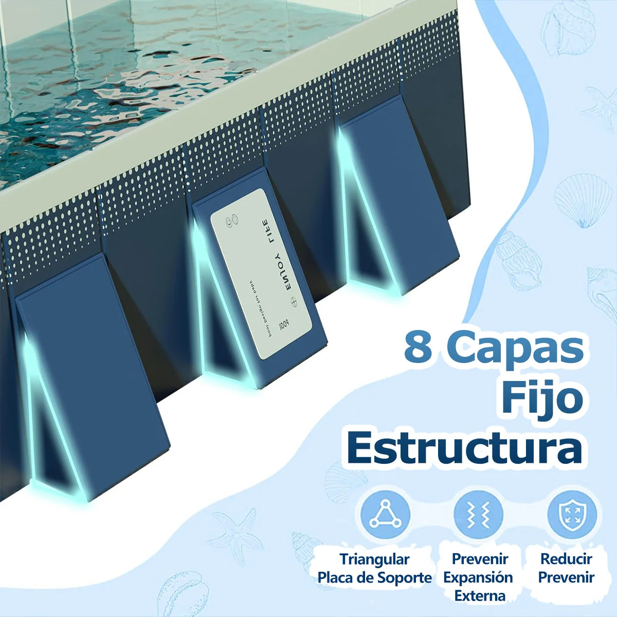 Foldable Large Rectangular Family Swimming Pool – Non-Inflatable Easy Setup Outdoor Above Ground Pool for Adults Kids Ideal Backyard