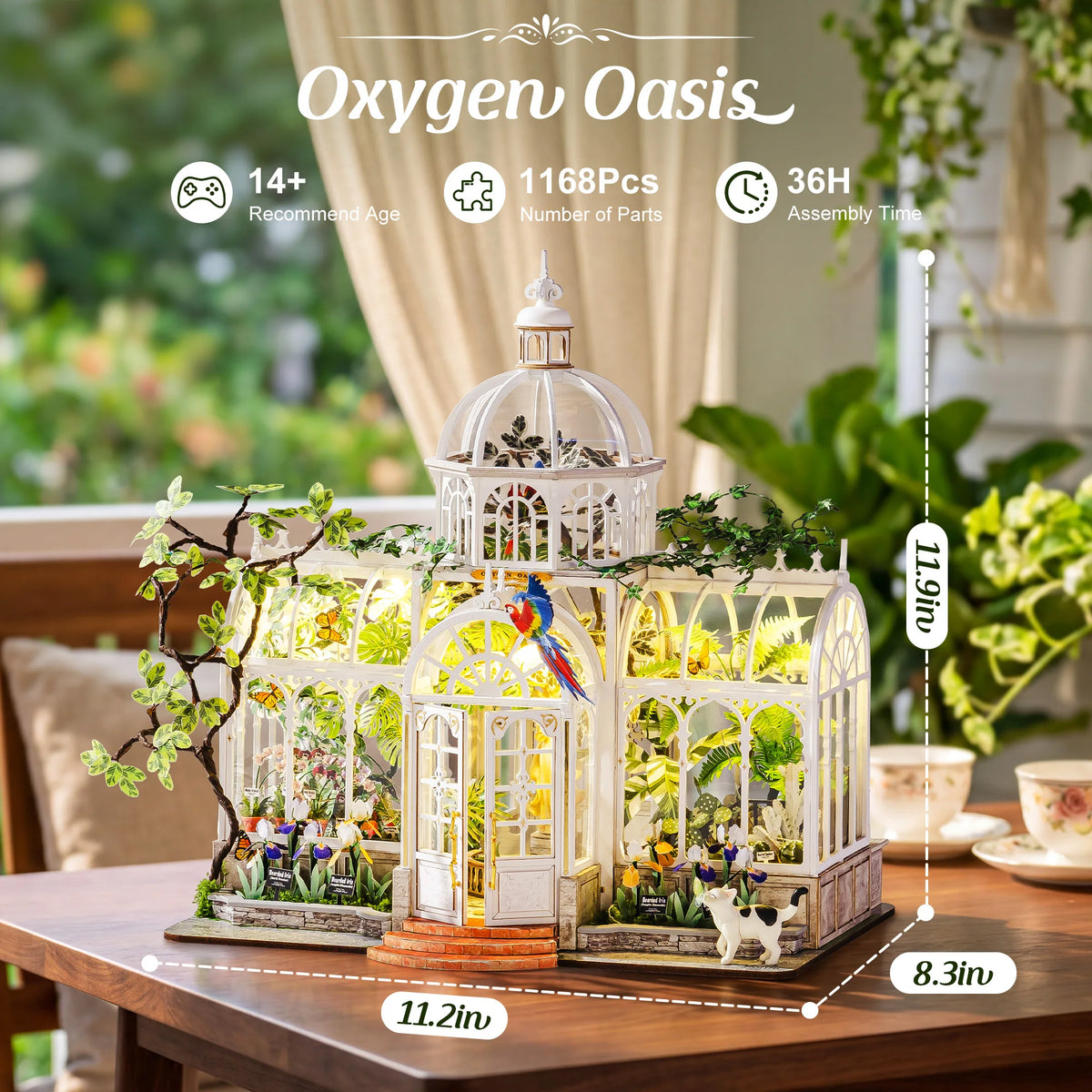 Rolife Wooden Dollhouse 3D Puzzle Oxygen Oasis Led Craft Kit
