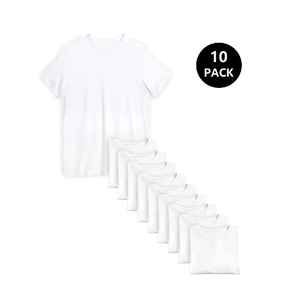 Mens Classic Crew Neck Cotton Blend Short Sleeve Tees Pack