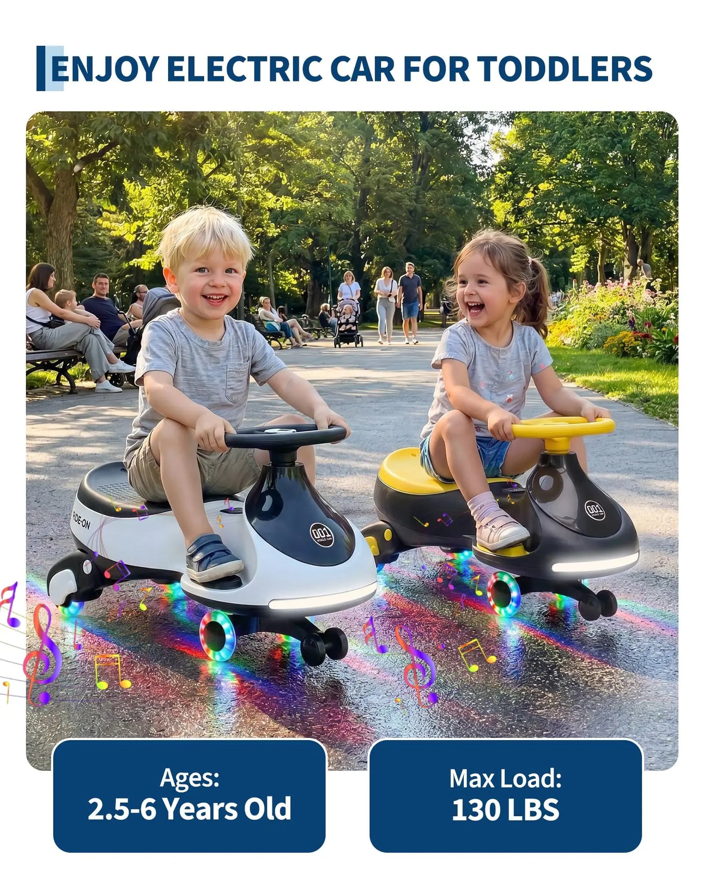 HiMISS 12V Wiggle Car For Kids Ride On Toy MusicPlus