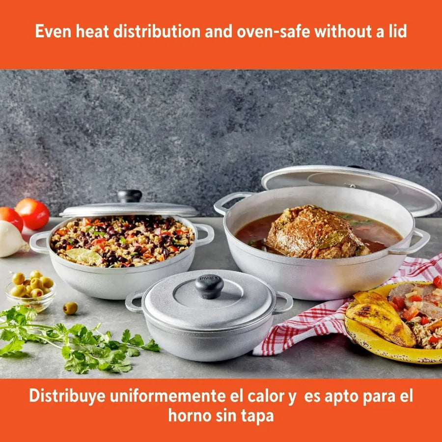 IMUSA Caldero 3-Piece Cast Aluminum Set For Stove And Oven