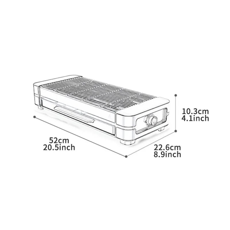 AMERZIS Stainless Steel Electric Grill With Temperature Control