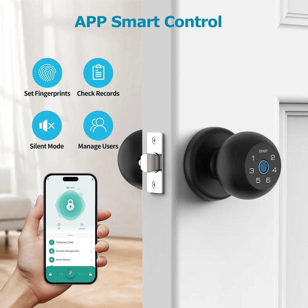 Viladepot Smart Fingerprint Door Lock With Passcode And App Control