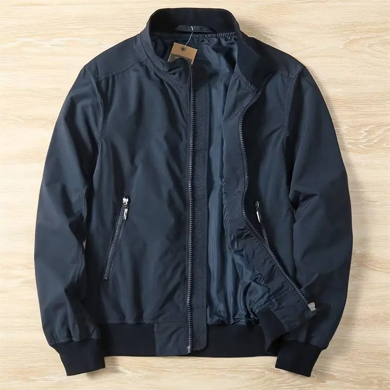 Mens Lightweight Stand Collar Jacket Casual Business Outerwear