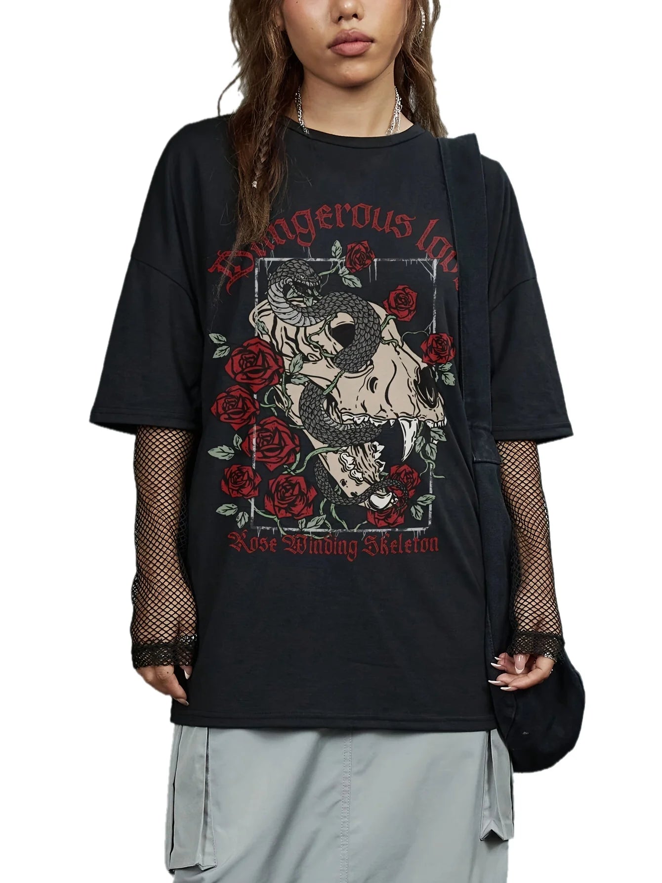 New Stylish Printed Round-Neck Drop-Shoulder Oversized T-Shirt