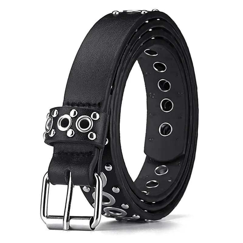 Womens Fashion Rivet Belt With Needle Buckle Street Style Y2K