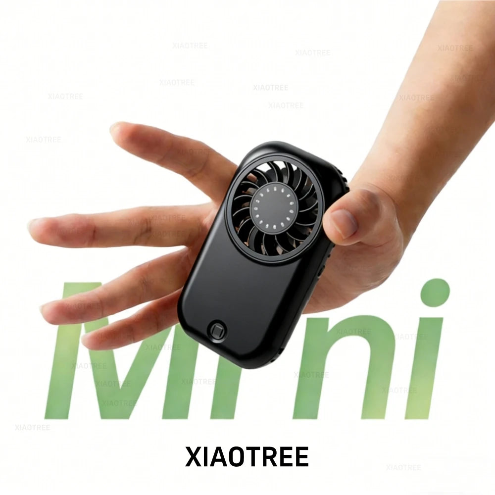 USB Rechargeable Portable Handheld Mini Fan 1200mAh Battery Powered Pocket Cooling Fan for Outdoor Travel Camping