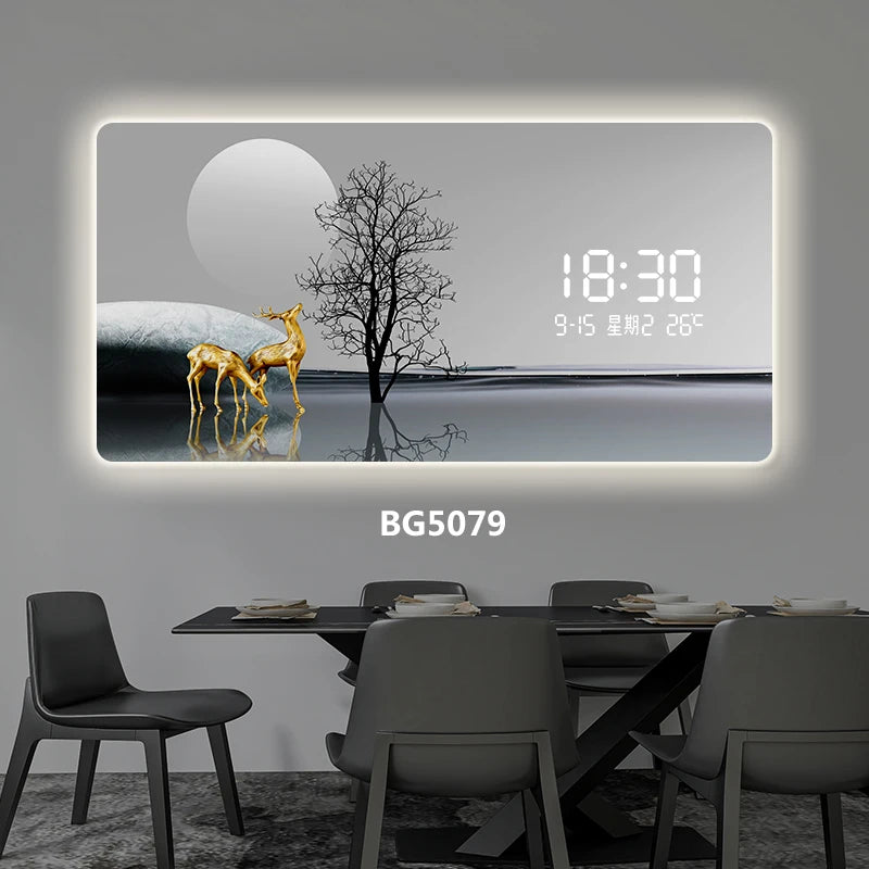 Light Luxury Digital Display Wall Clock With Quartz Movement