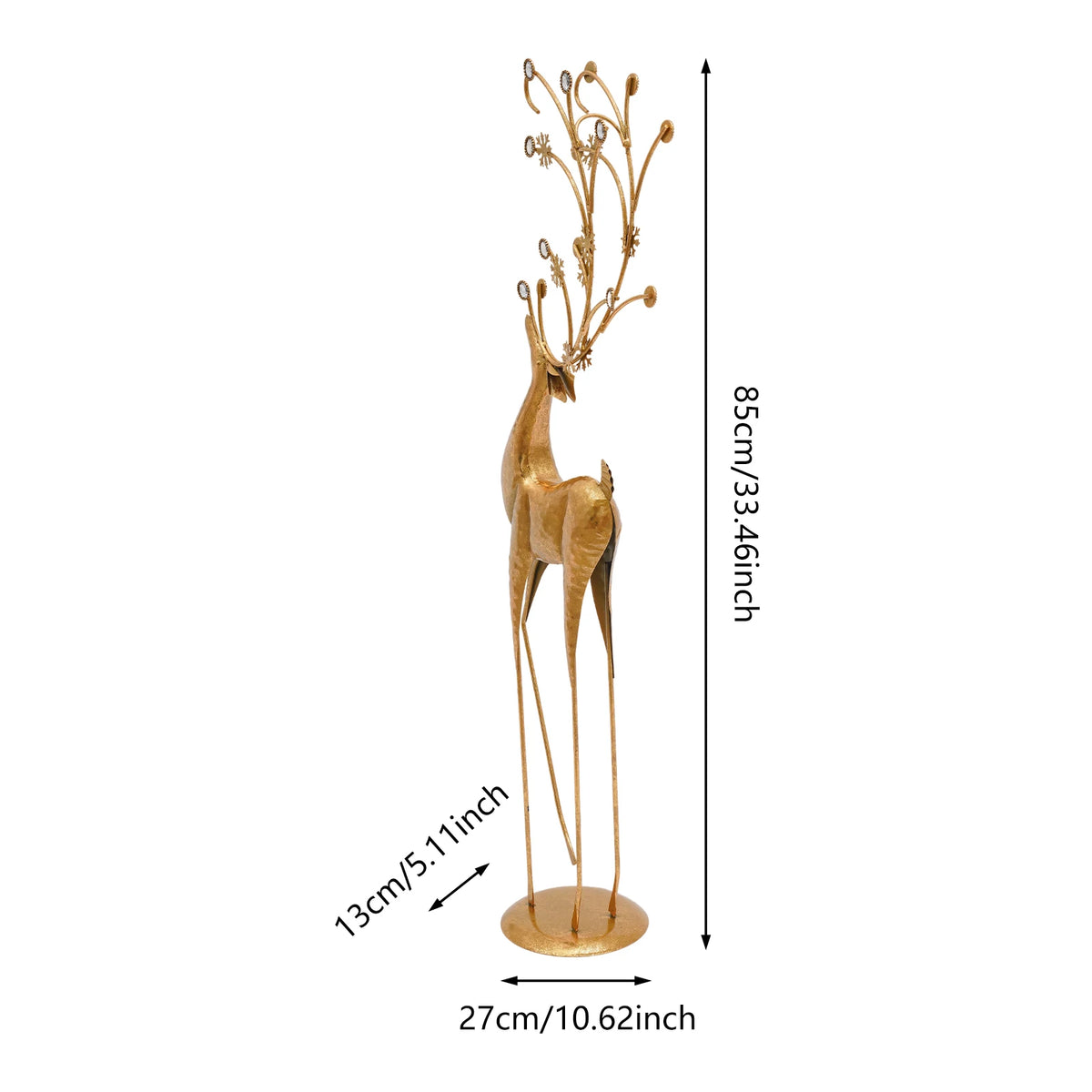 Freestanding Deer Statue Iron Plastic Home Decor Ornament