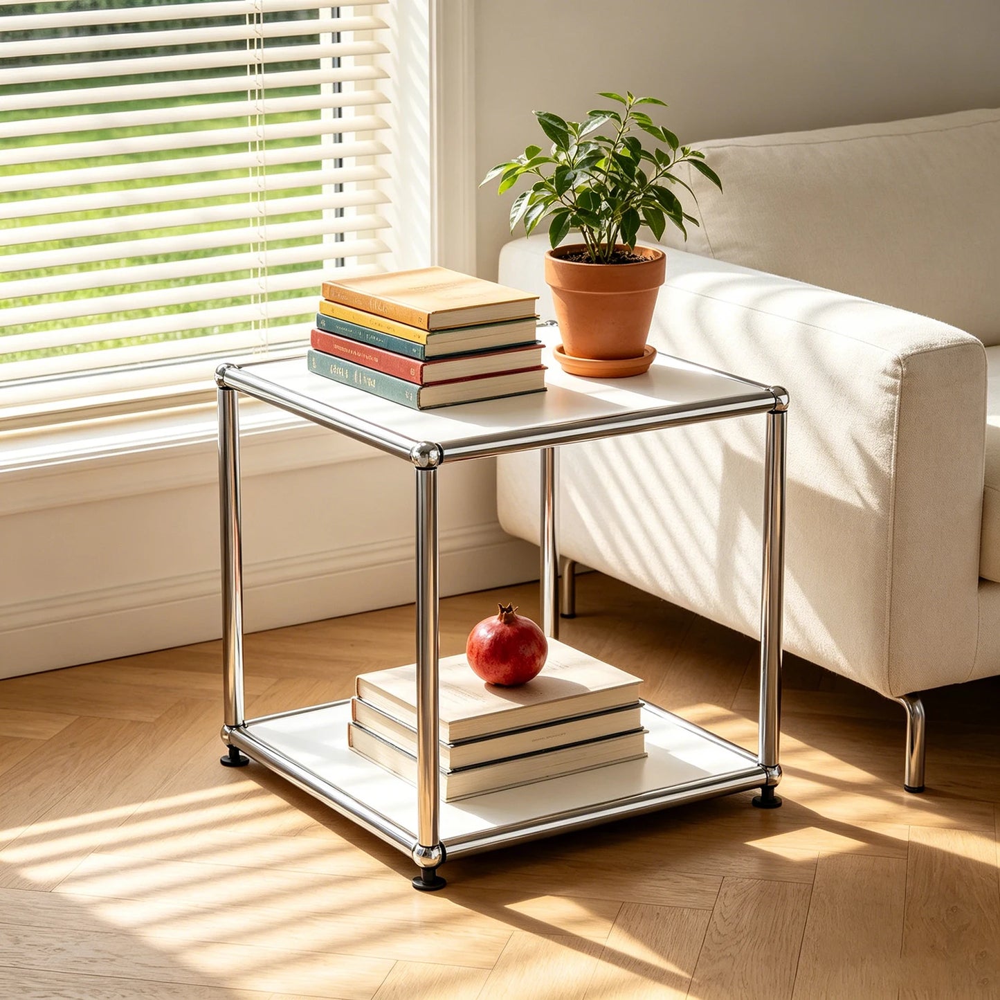 Modern Minimalist Side End Table Metal Frame Coffee Table Modular Open Cube Shelf Accent Furniture For Living Room Office