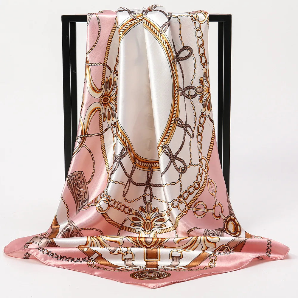 Square Polyester Scarf For Women Hijab Shawl Fashion Print Kerchief