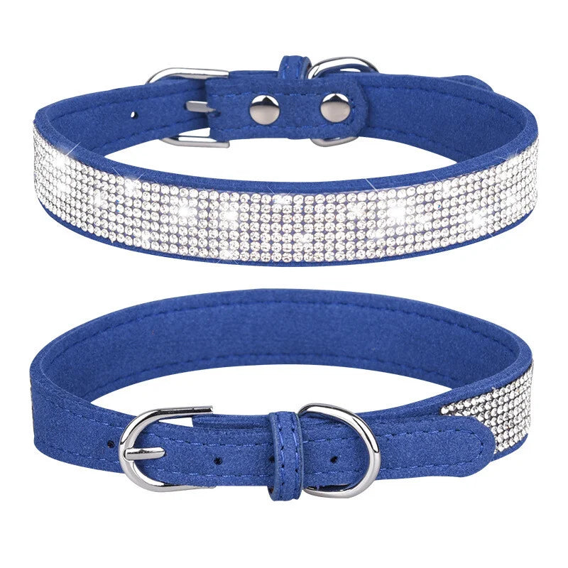 Rhinestone Leather Dog Collar For Chihuahua And Cats