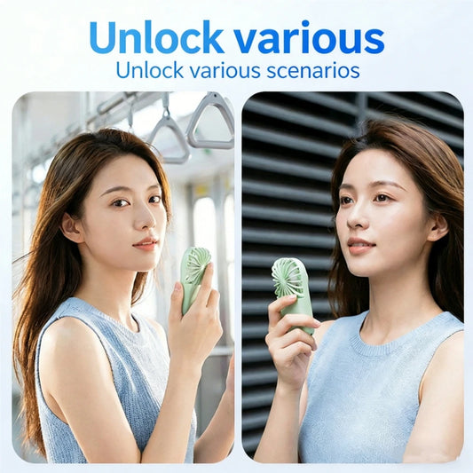 USB Rechargeable Portable Handheld Mini Fan 1200mAh Battery Powered Pocket Cooling Fan for Outdoor Travel Camping