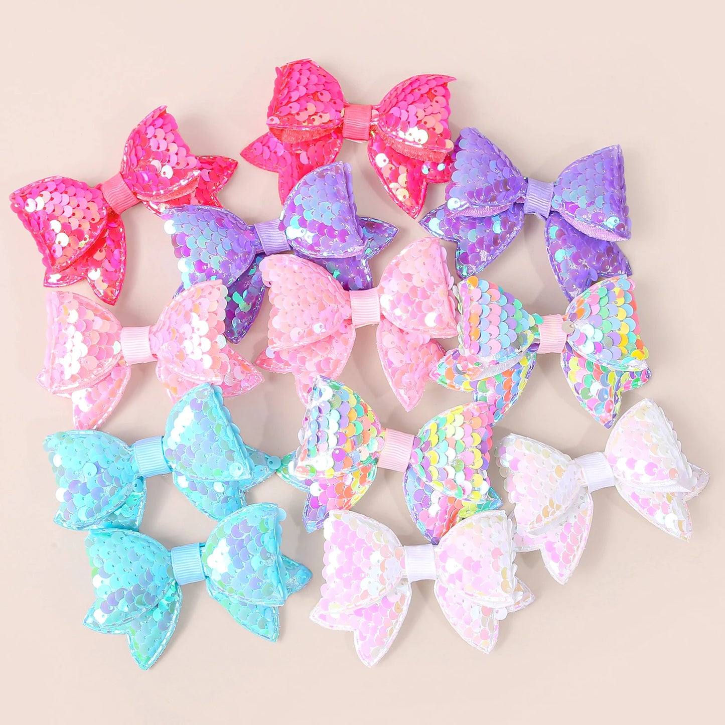 Cute Sequin Hair Bows for Girls and Kids Party Clips