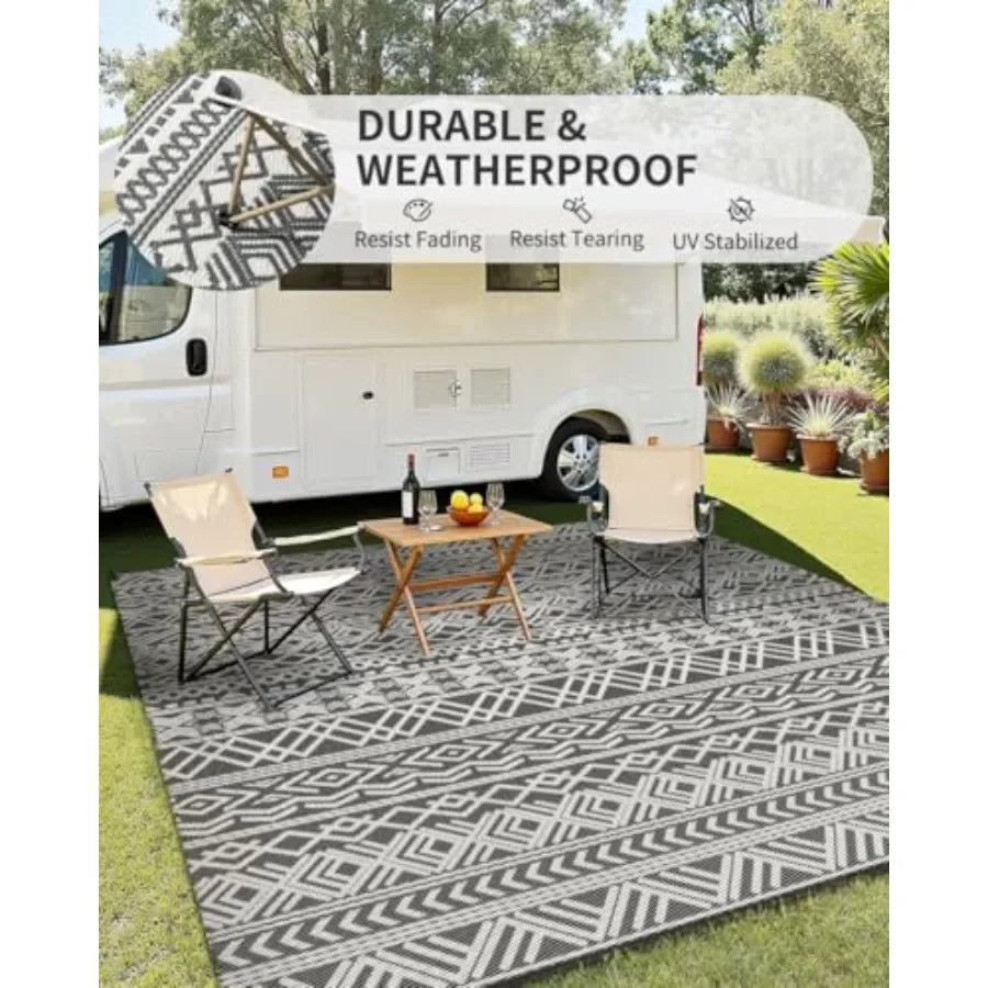 Outdoor Rug Carpet Waterproof Anti Slip Patio Mat Kilim Reversible