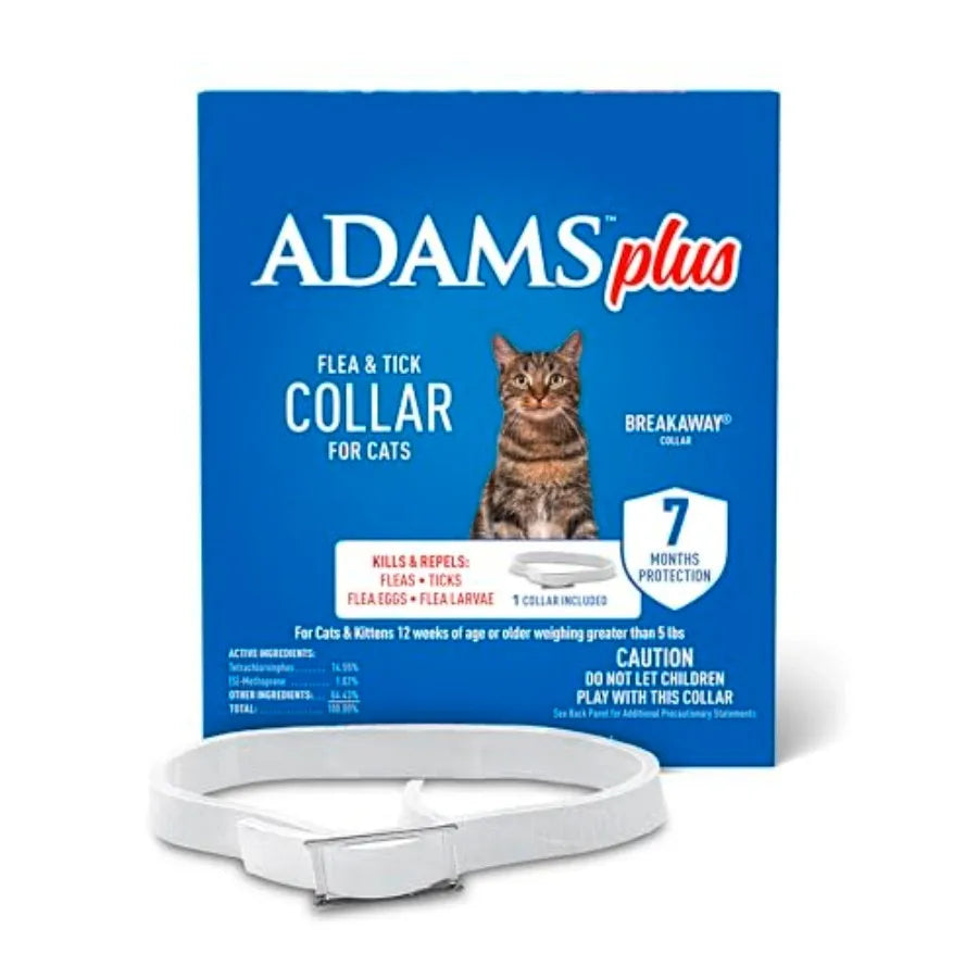 Plus Flea and Tick Collar for Cats, Flea Collar for 7-Month Prevention, Adjustable Collar Fits Cats and Kittens, Kills Fleas an