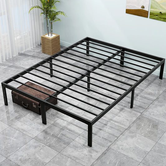 JHK Metal Platform Bed Frame With Slat Support Heavy Duty