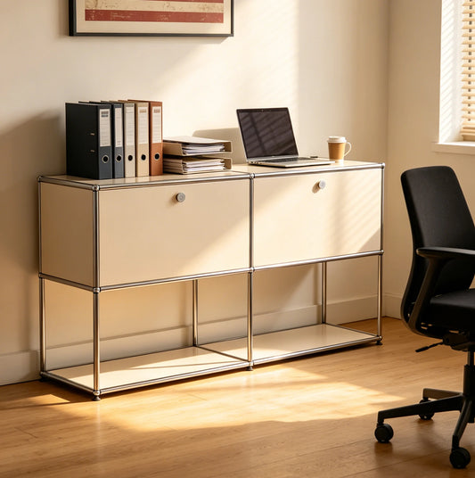 Modular Office File Cabinet Stainless Steel Frame Lockable Storage Cabinet Multi‑Color Options for Home & Office