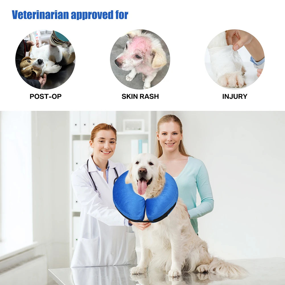 Inflatable Post Surgical Pet Recovery Collar For Dogs And Cats