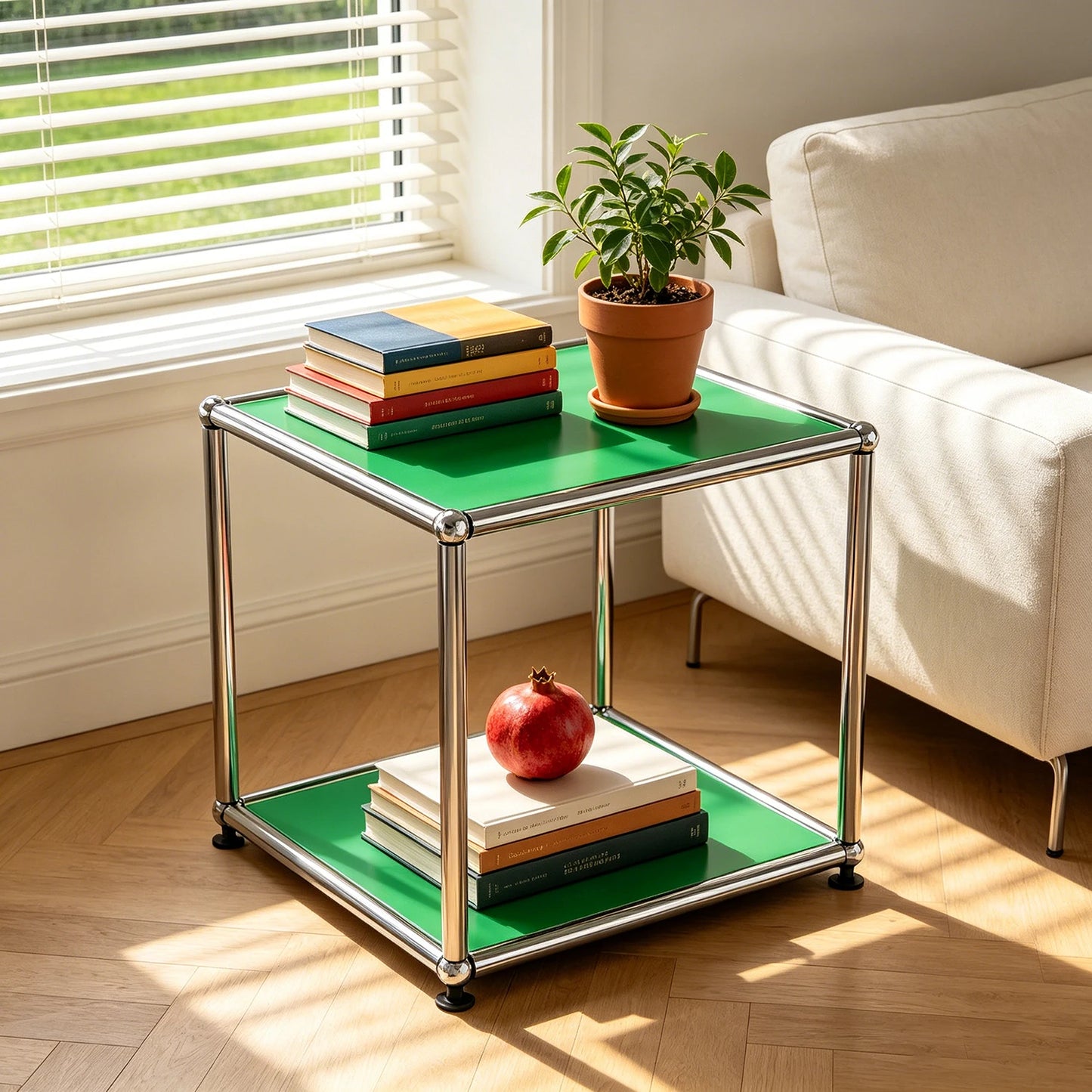 Modern Minimalist Side End Table Metal Frame Coffee Table Modular Open Cube Shelf Accent Furniture For Living Room Office