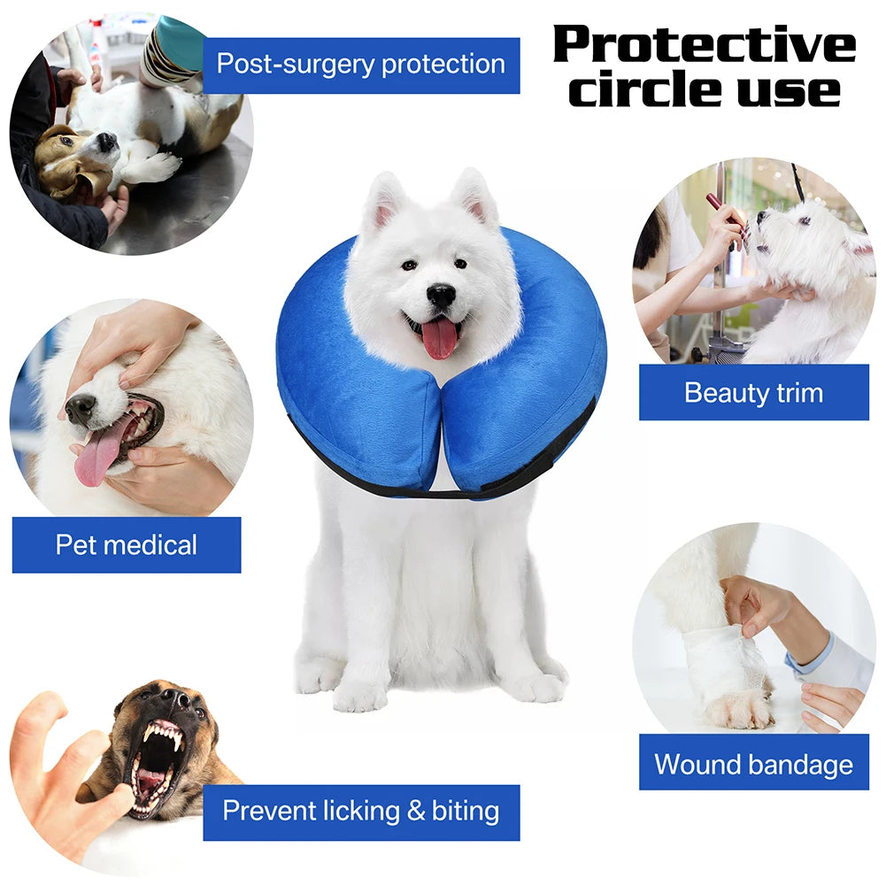 Inflatable Post Surgical Pet Recovery Collar For Dogs And Cats