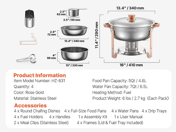 SucceBuy Chafing Dish Buffet Set Stainless Steel Warmer