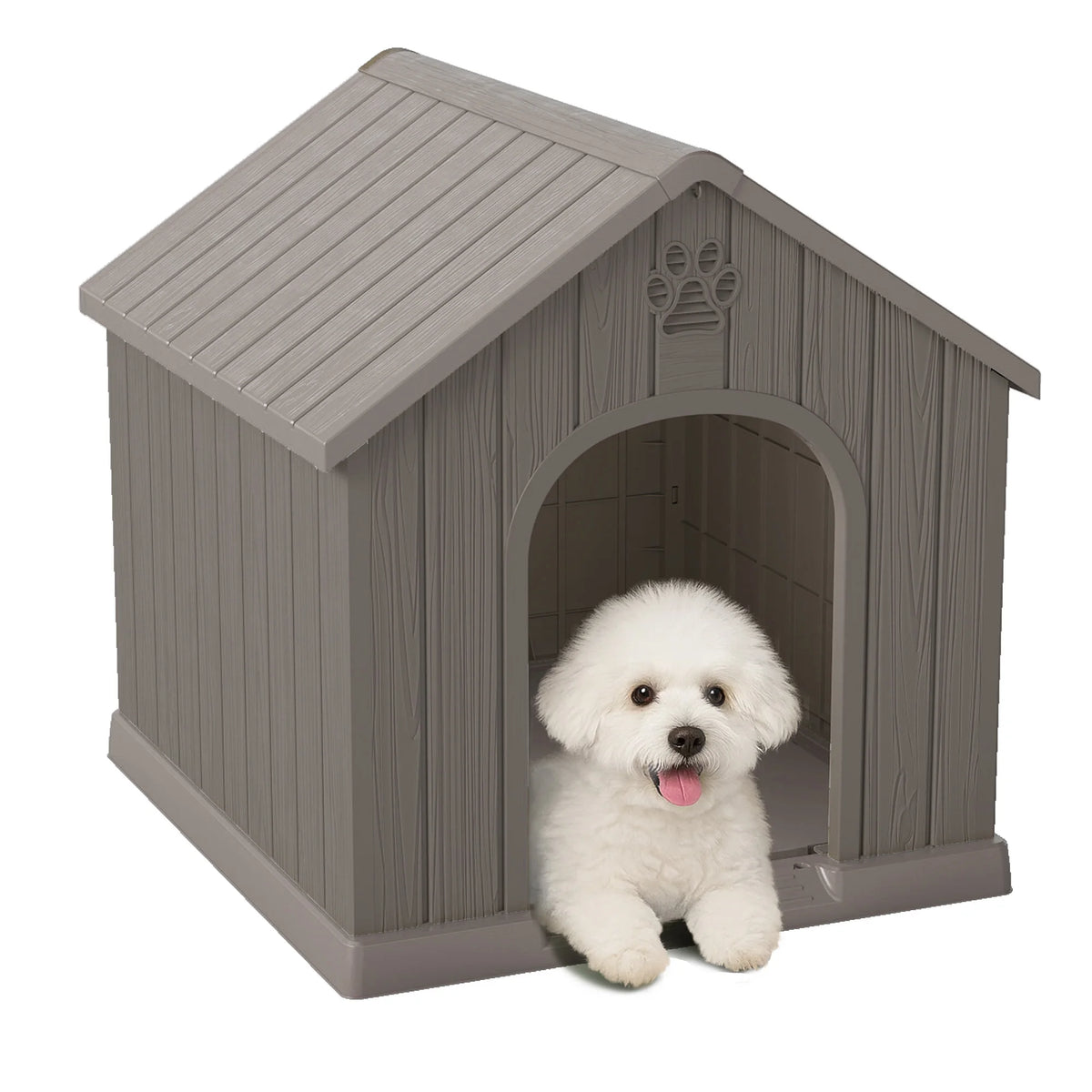Weather Resistant Plastic Outdoor Dog House With Ventilated Design