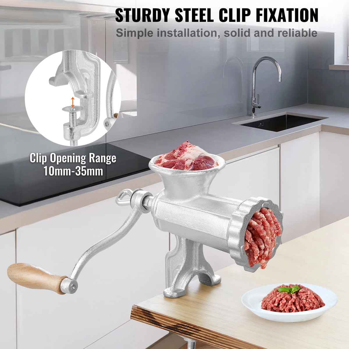 Succebuy Manual Meat Grinder Heavy Duty Cast Iron Table Clamp