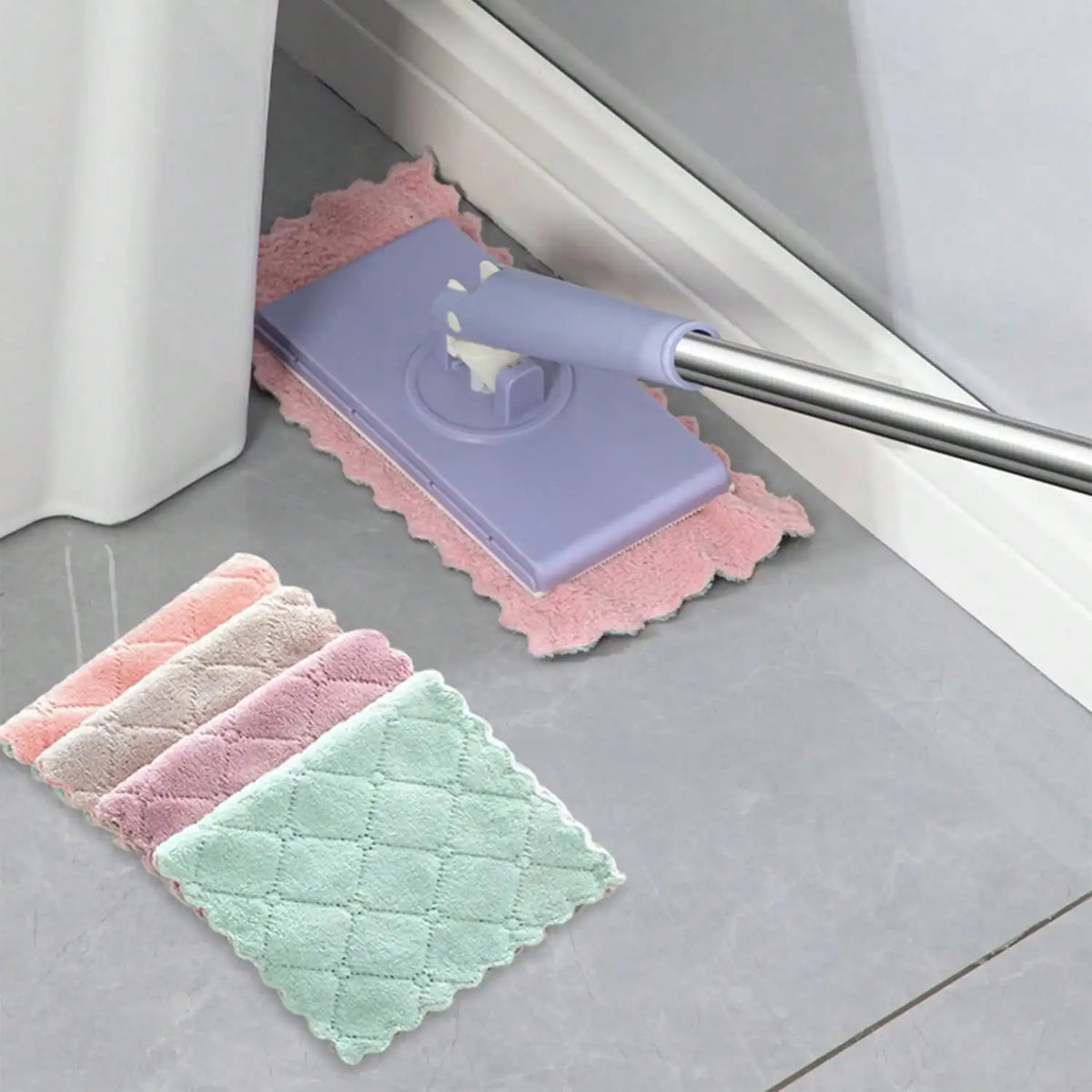 Adjustable Long Handle Quick Dry Dust Mop For Home